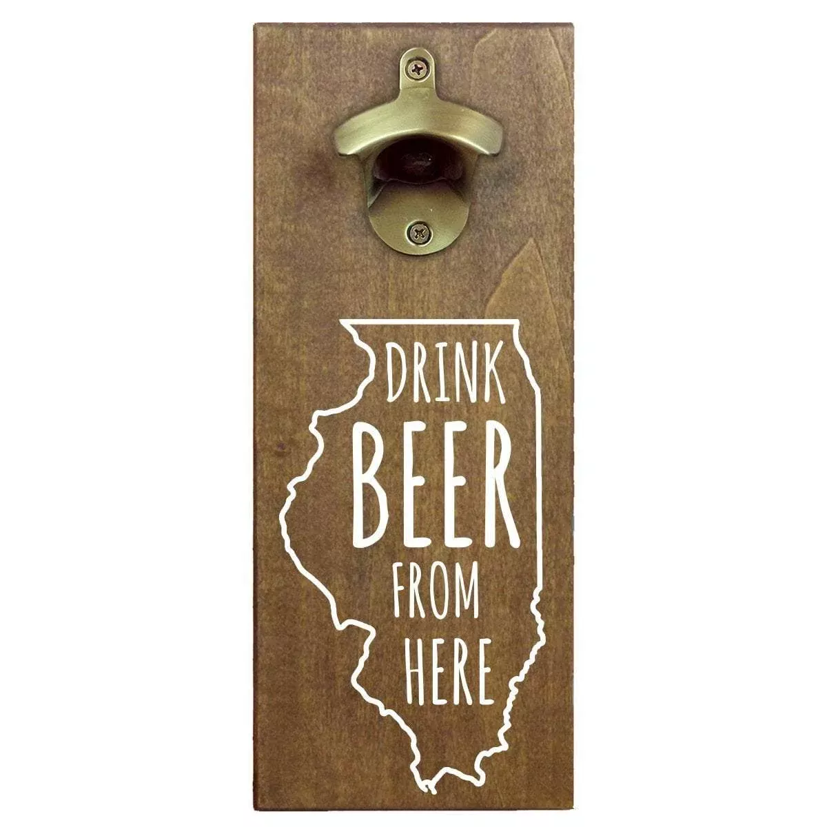 Illinois Drink Beer From Here Cap Catching Magnetic Bottle Openers
