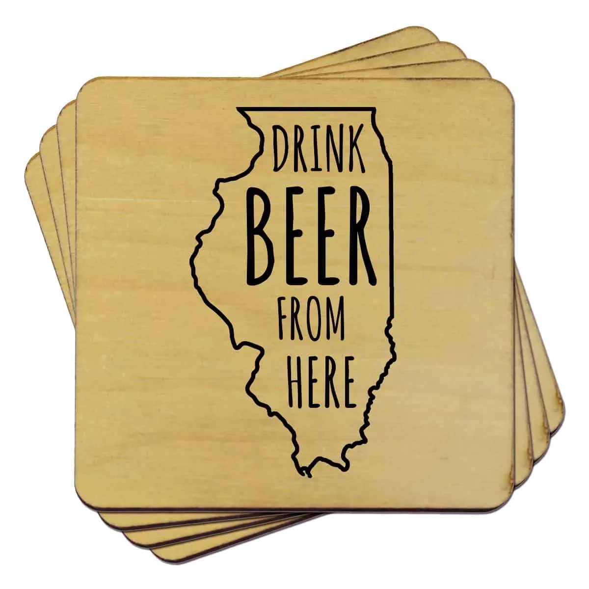 Illinois Drink Beer From Here Coasters