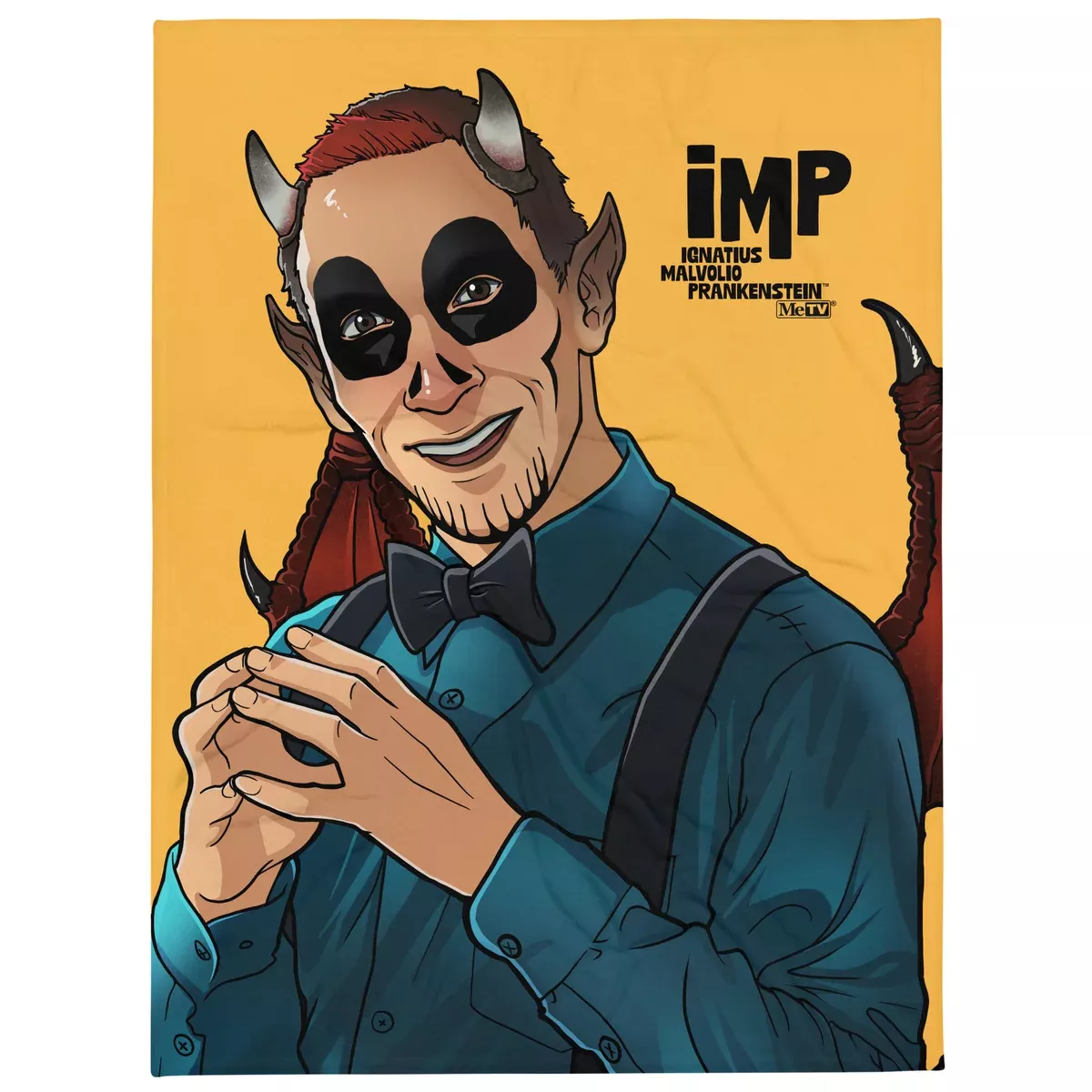IMP (Ignatius Malvolio Prankenstein) Portrait Throw Blanket