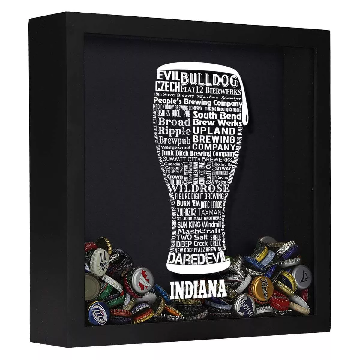 Indiana Beer Typography Shadow Box