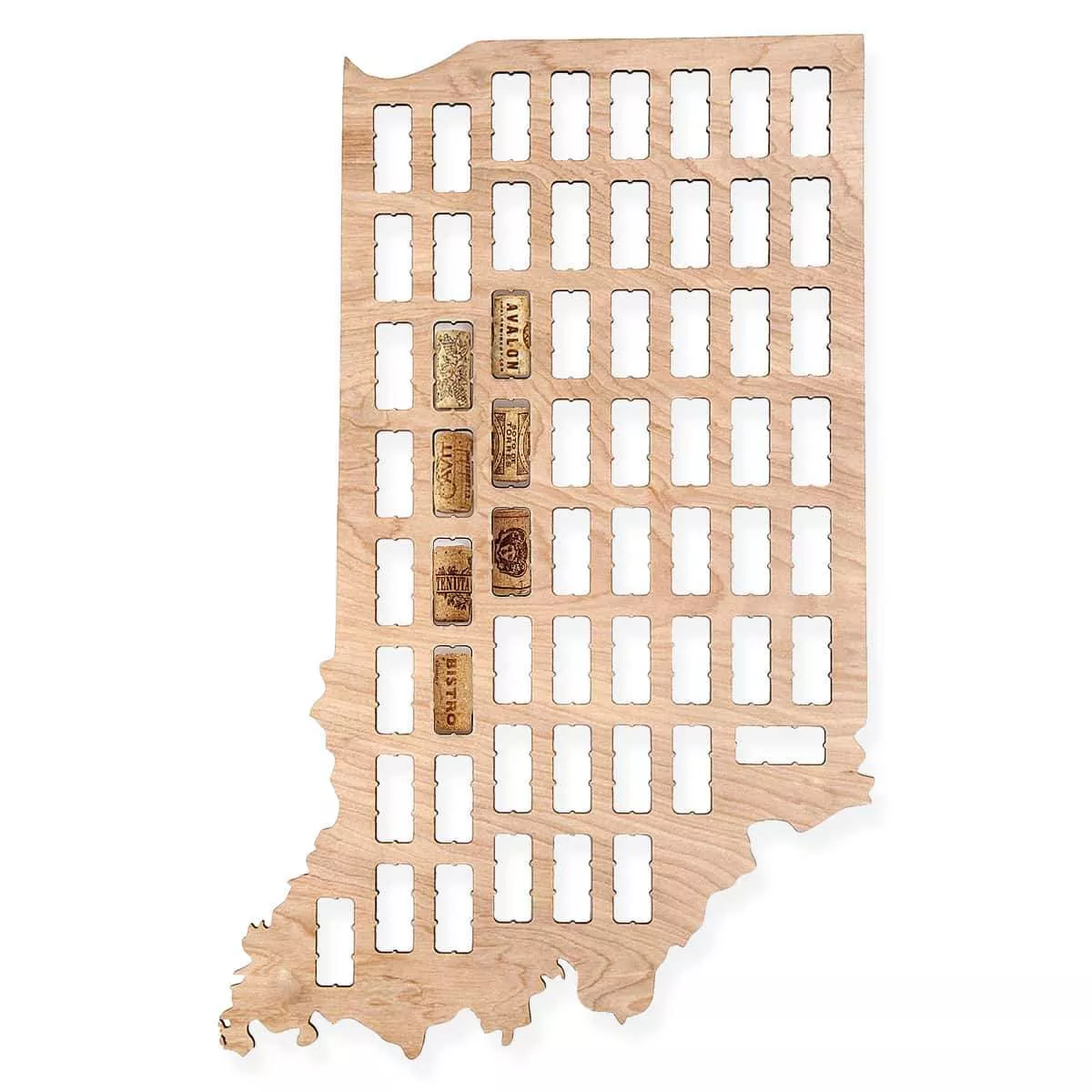 Indiana Wine Cork Map