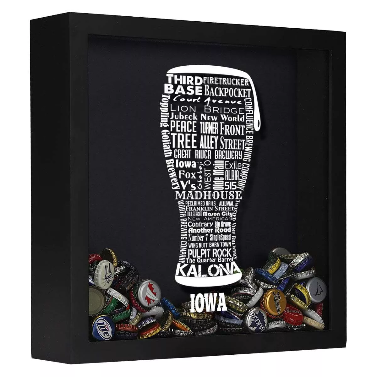 Iowa Beer Typography Shadow Box