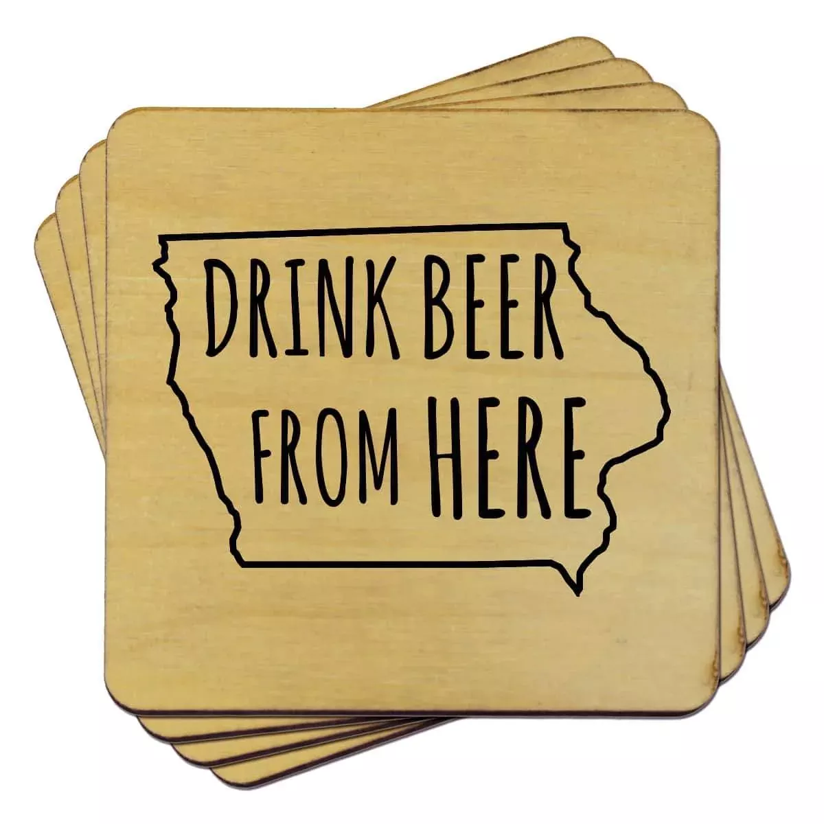 Iowa Drink Beer From Here Coasters