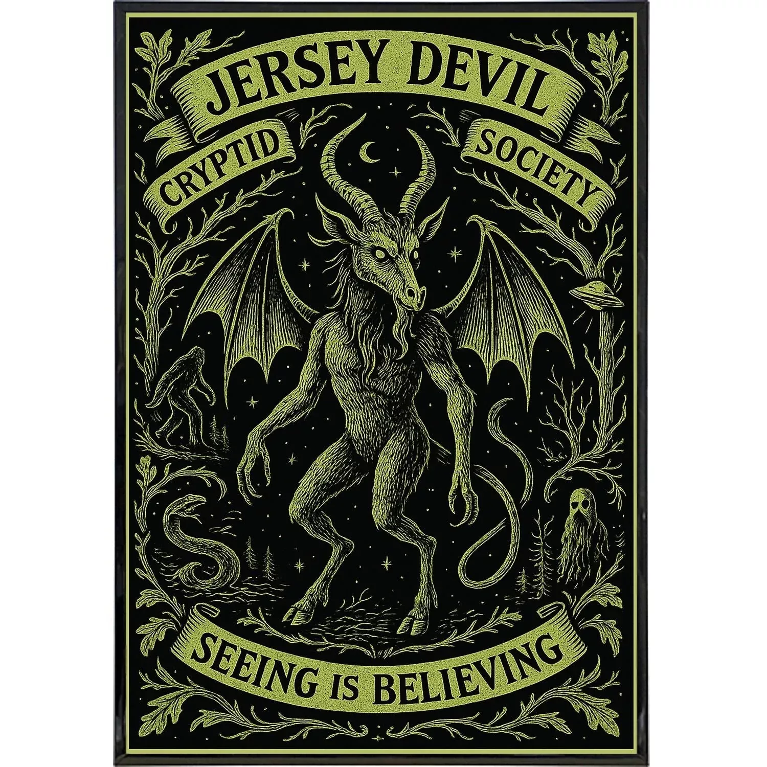 Jersey Devil Cryptid Society Poster Print