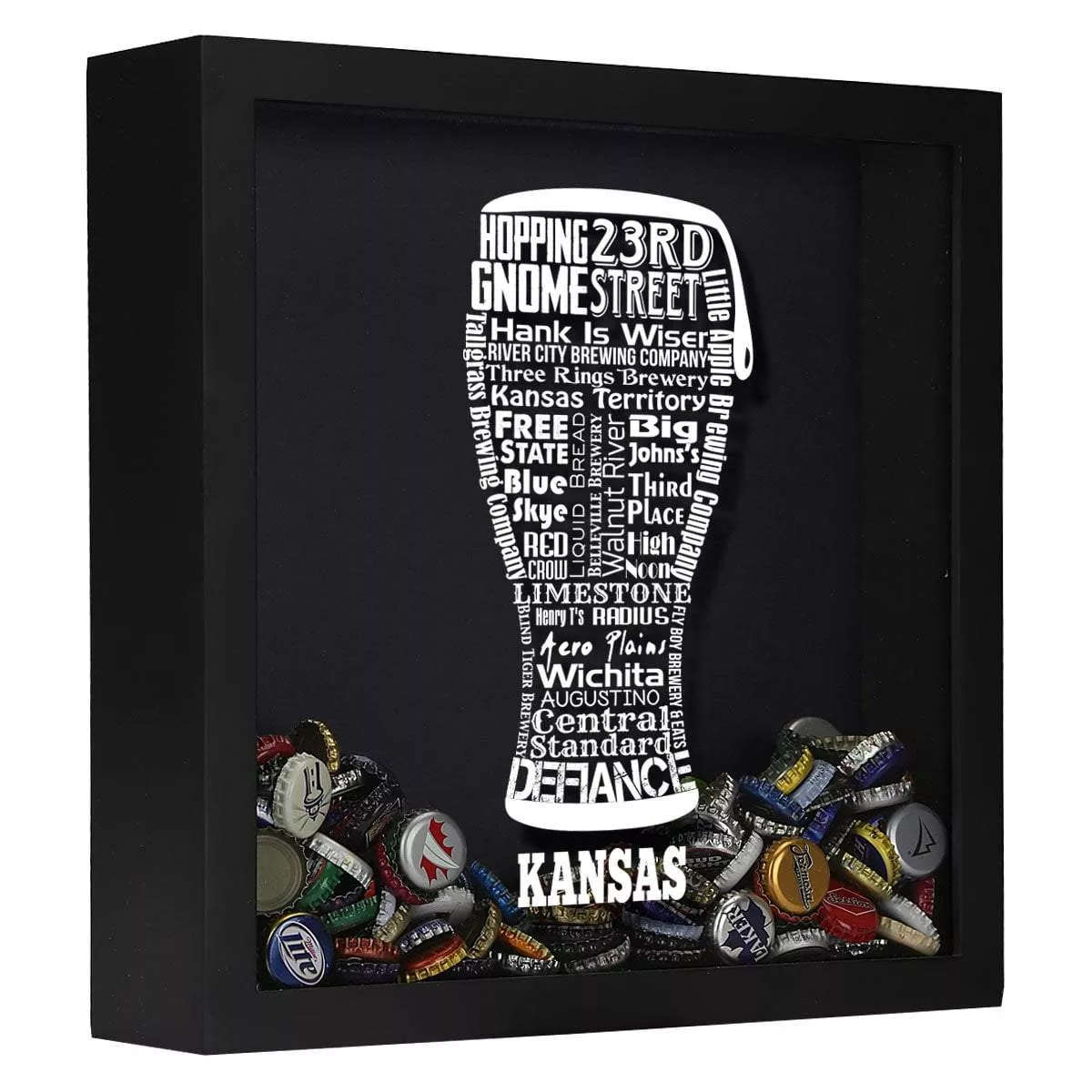 Kansas Beer Typography Shadow Box