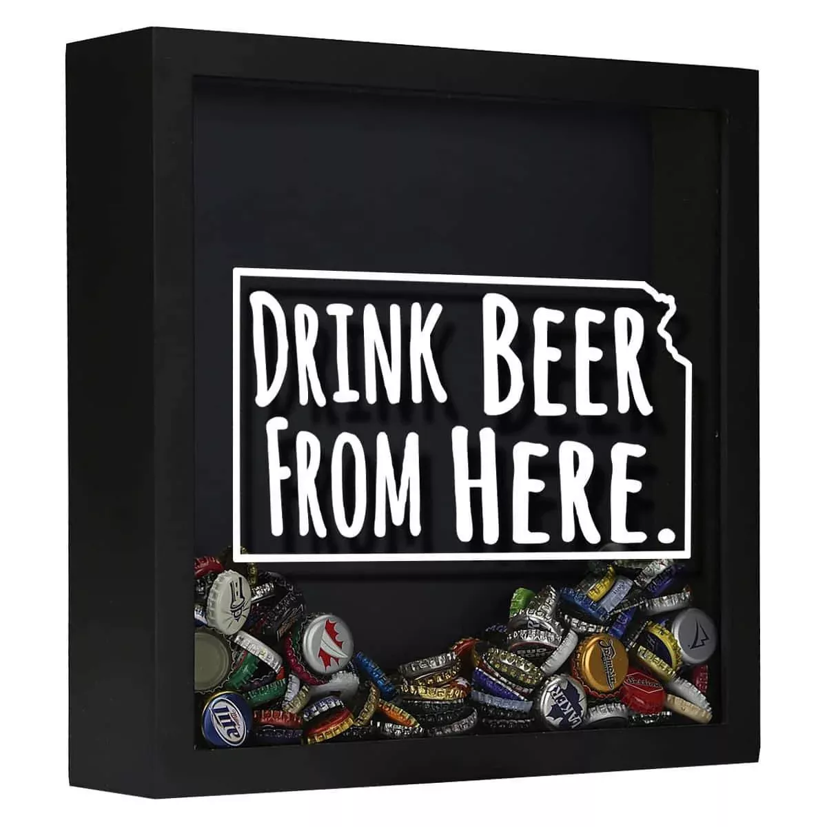 Kansas Drink Beer From Here Beer Cap Shadow Box