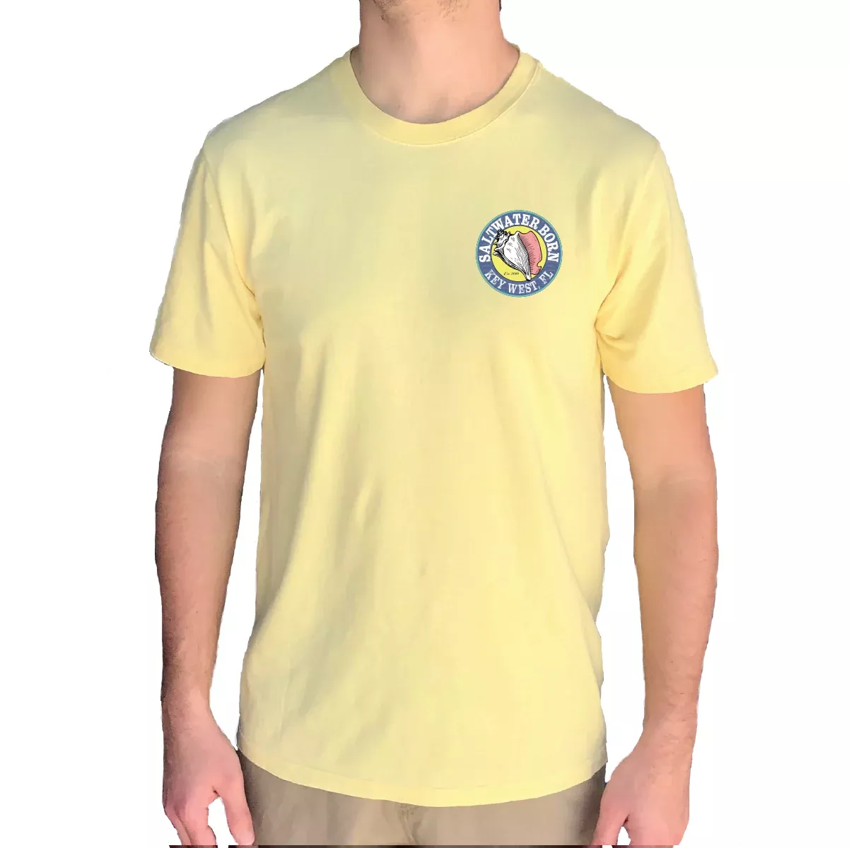 Key West, Florida Circle Logo Saltwater Born Tee