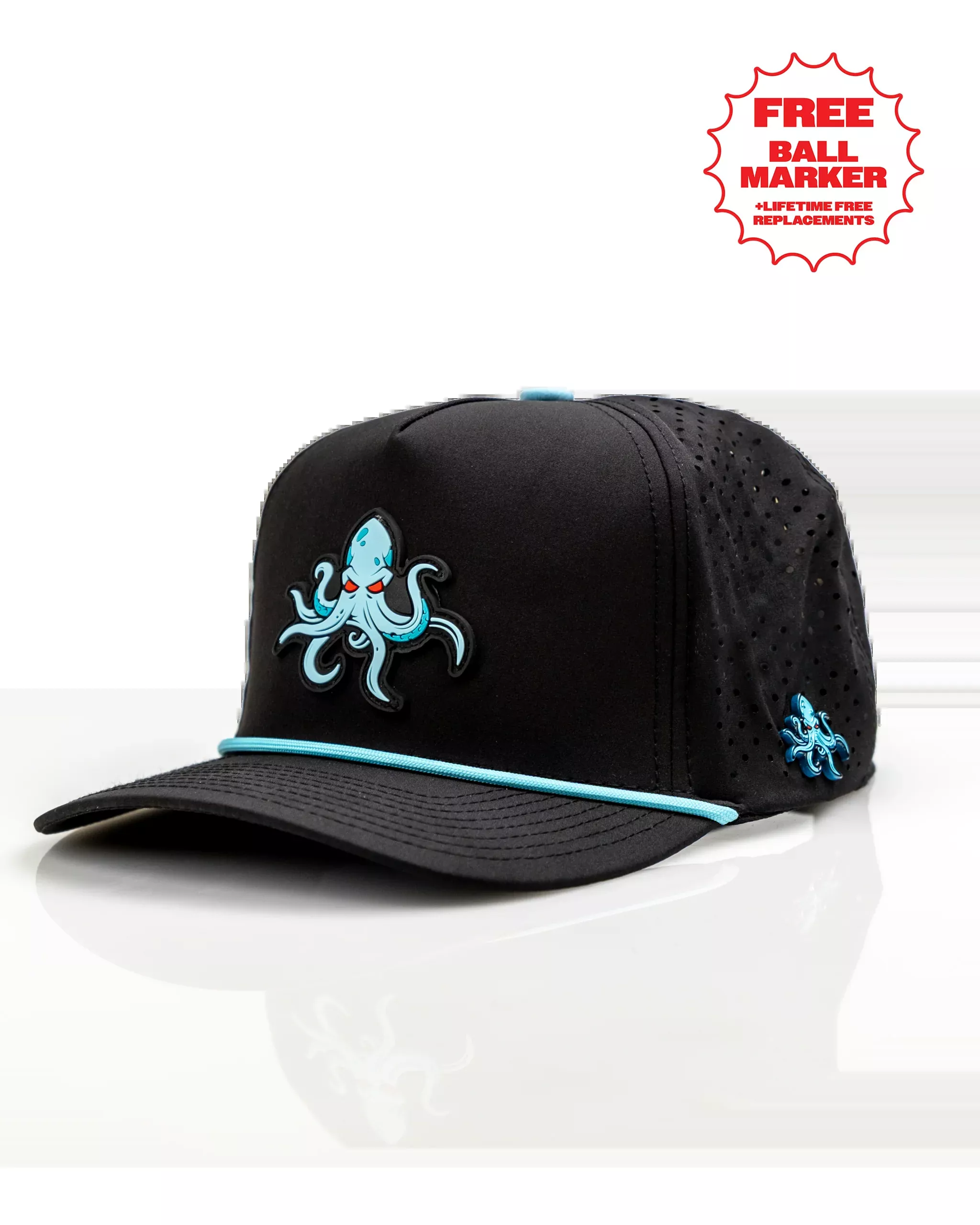 Kraken Black - Perforated Rope Hat