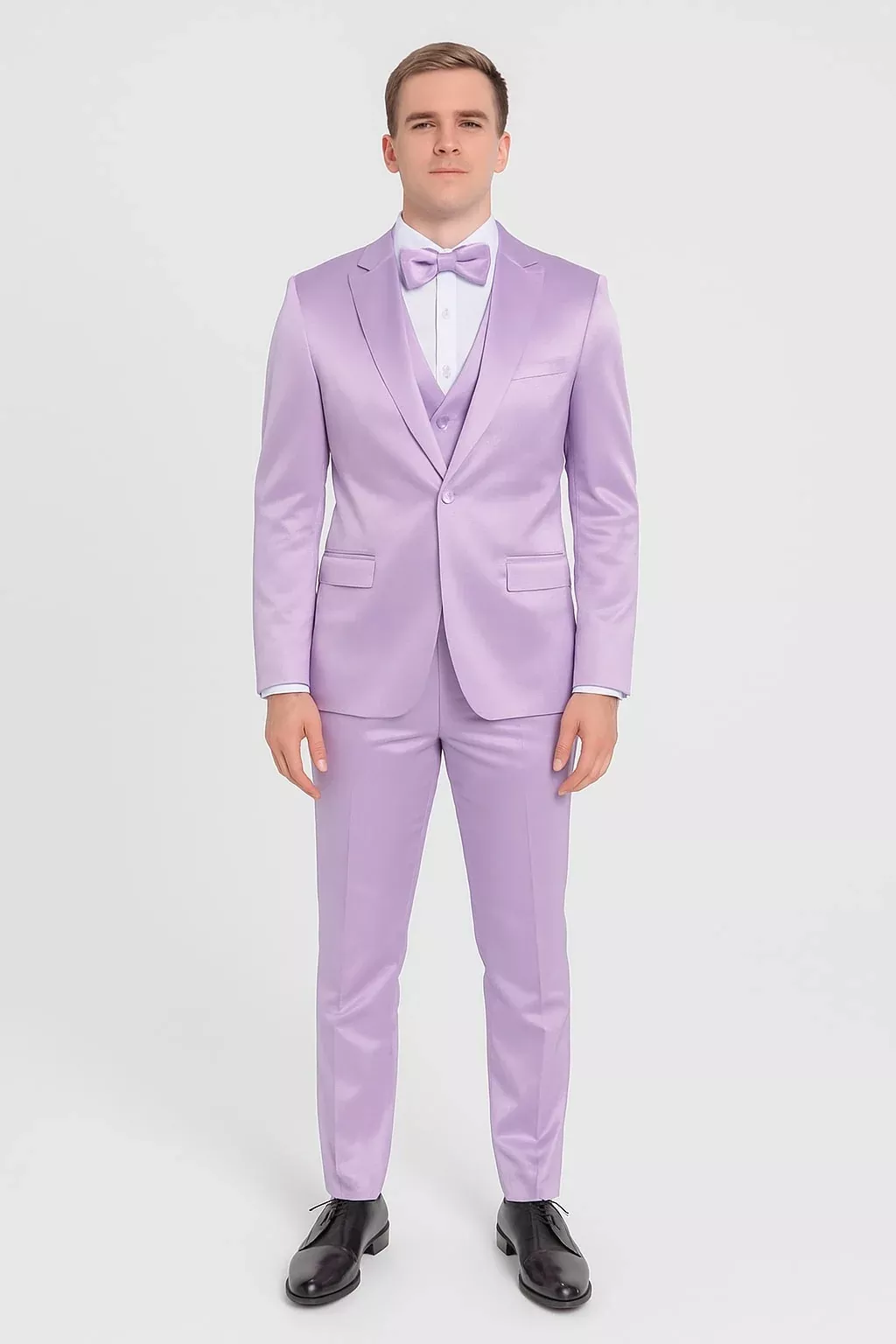 Lavender Satin Tuxedo Set â“ 4-Piece Statement for Weddings & Proms