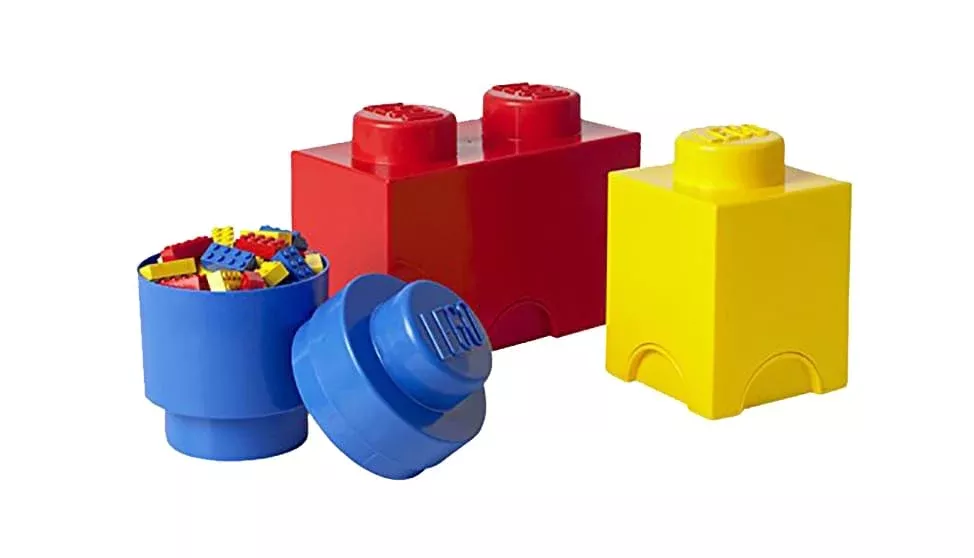 LEGO - Storage Brick 4-Piece Set, Bright Red, Blue & Yellow