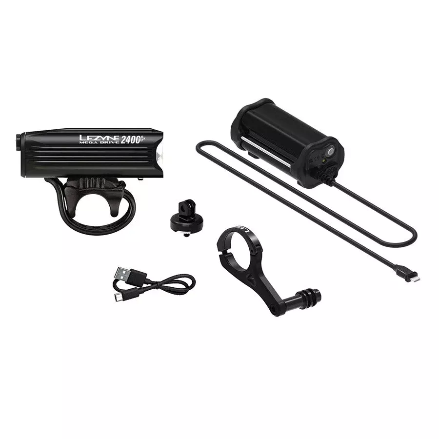 Lezyne Mega Drive 2400+ Loaded Light Front Black