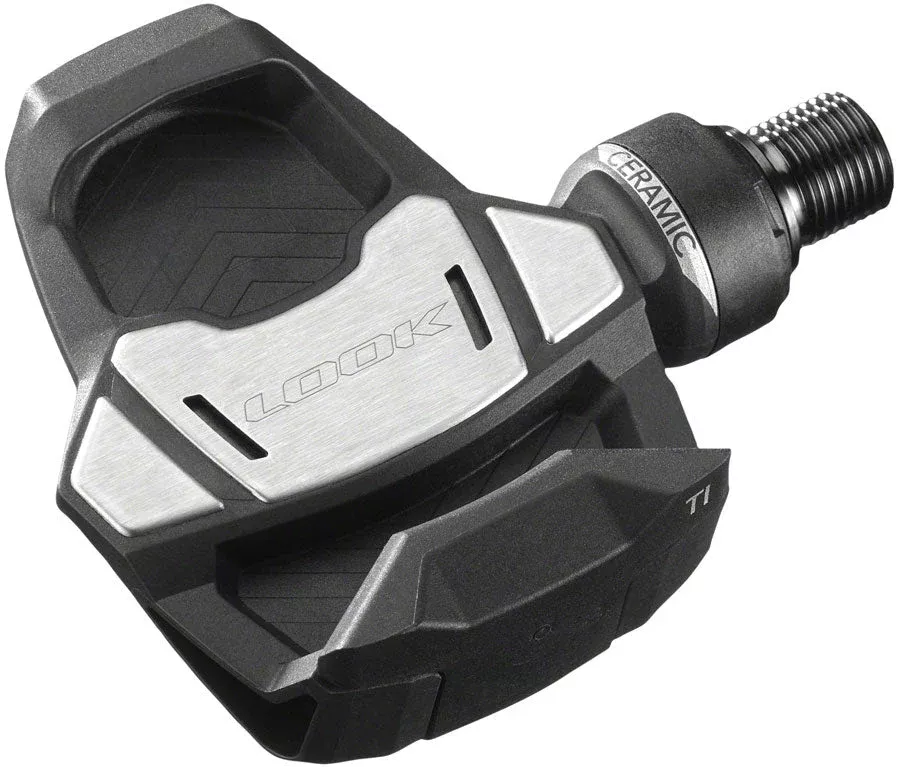 LOOK KEO Blade Carbon Ceramic Ti Pedals - Single Sided Clipless Titanium 9/16" BLK. 53mm QF 16Nm