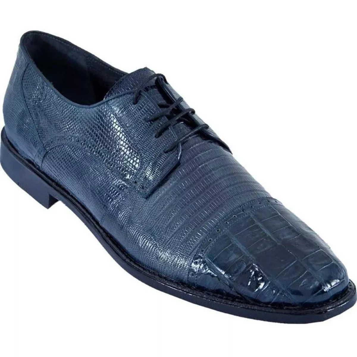 Los Altos NavyLizard Crocodile Cap Toe Shoes