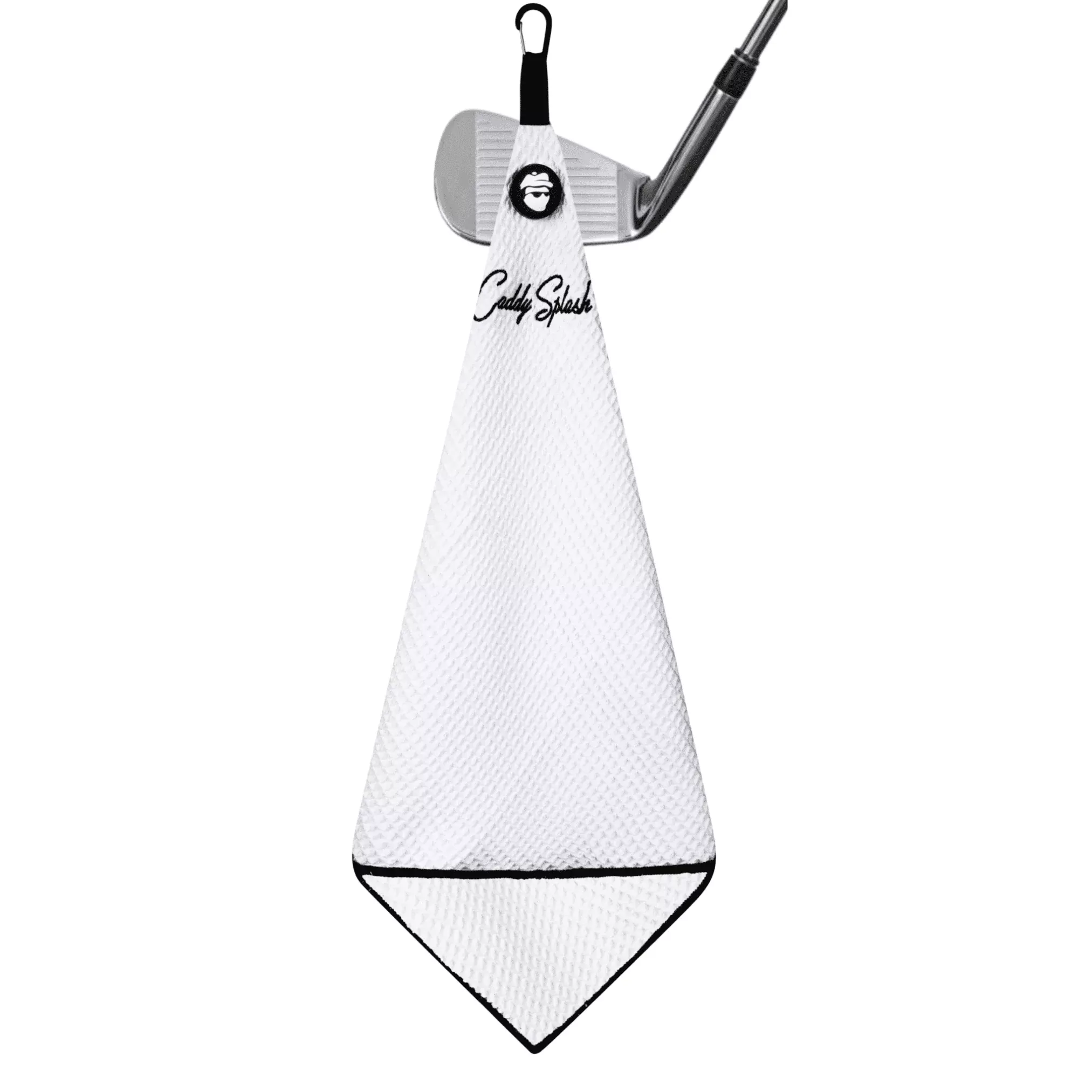 Magnetic Golf Towel with Ball Pocket - White