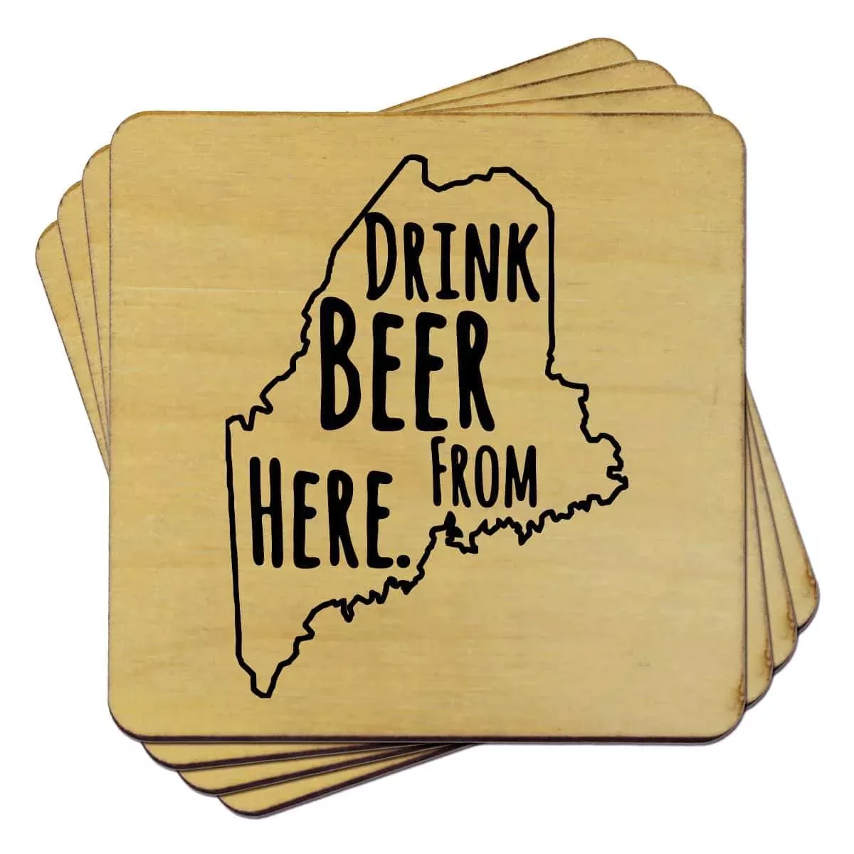 Maine Drink Beer From Here Coasters