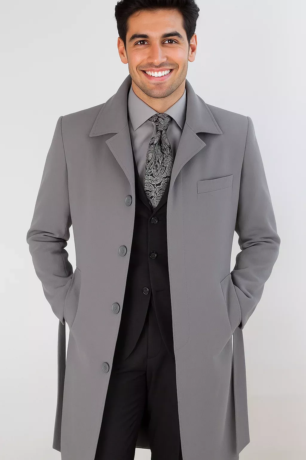 Men's Full Length Overcoat â“ Classic Winter Long Top Coat