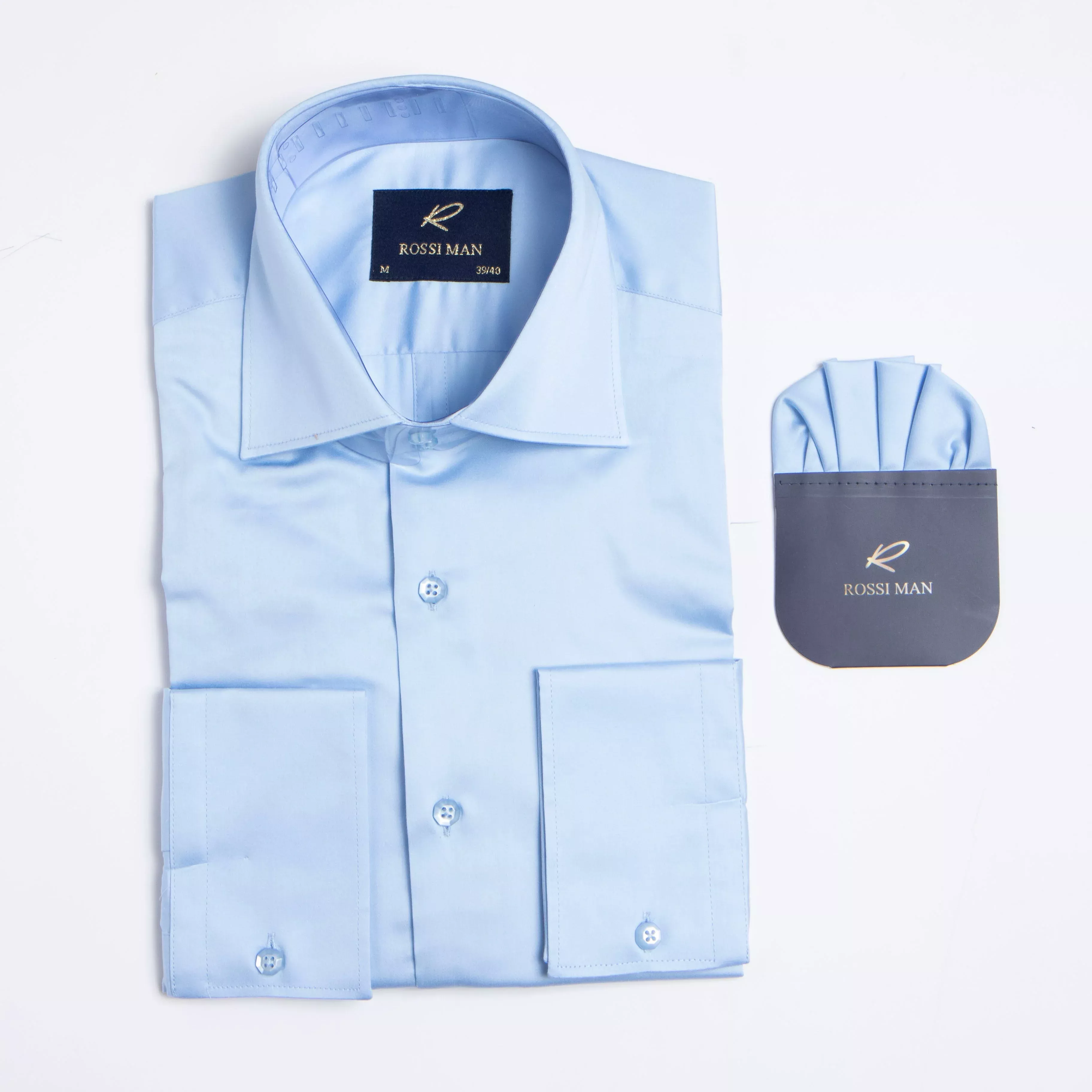 Mens Light Blue Shirt by Rossi Man RS1 Model