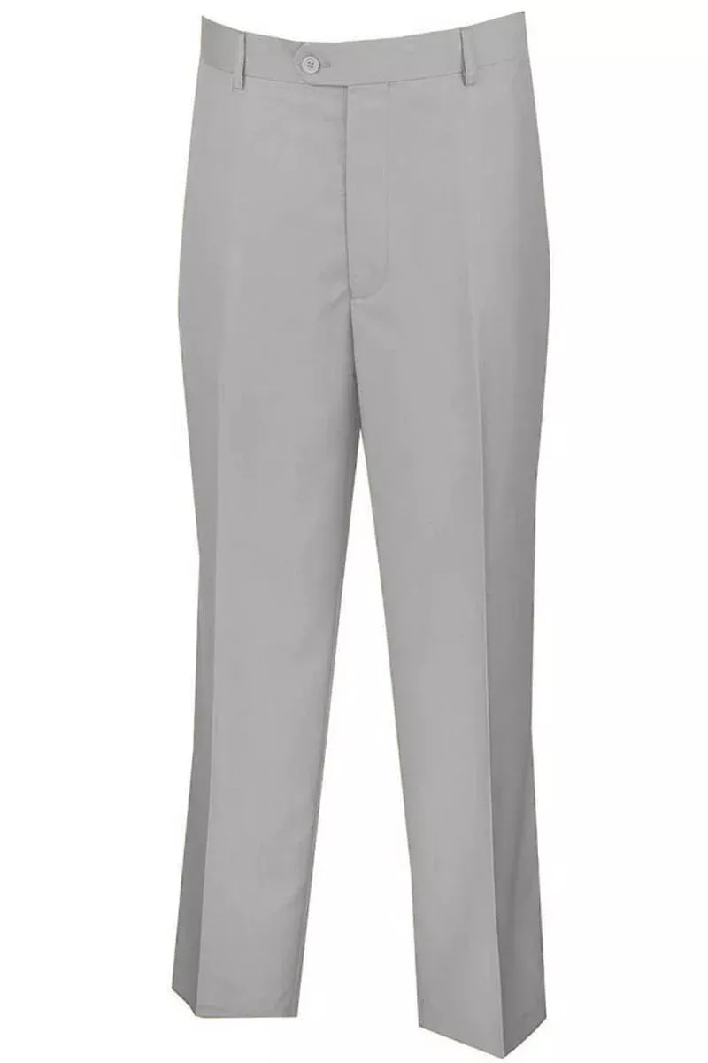 Mens Modern Fit Flat Front Dress Slacks in White