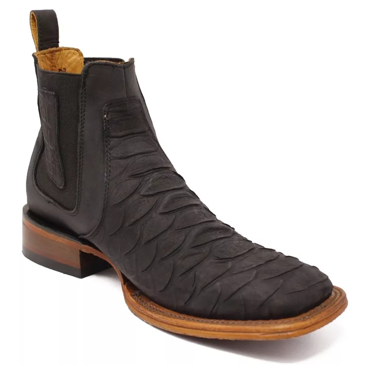 Mens Quincy Square Toe Ankle Boots Python Print Q82B5705