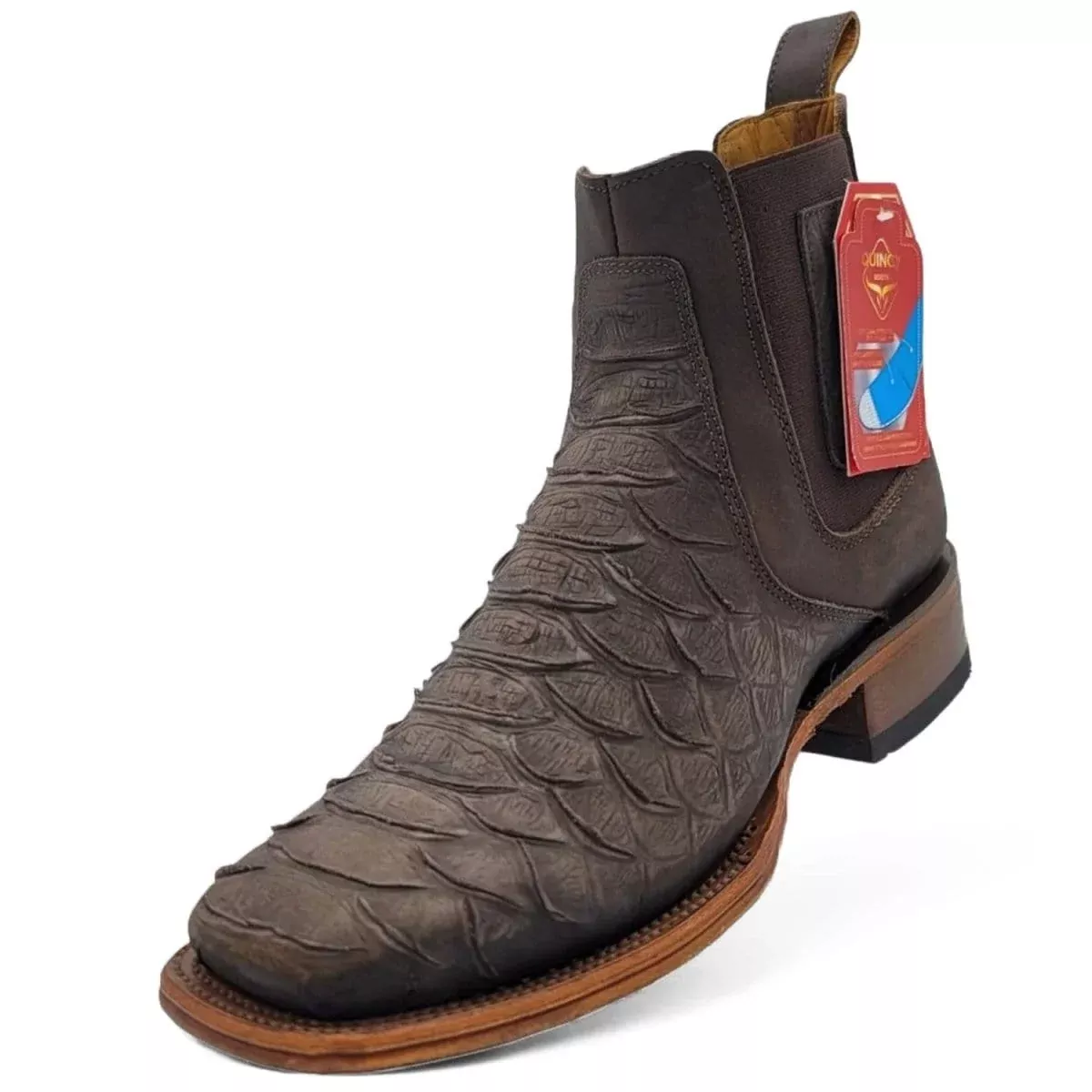 Mens Quincy Square Toe Ankle Boots Python Print Q82B5794