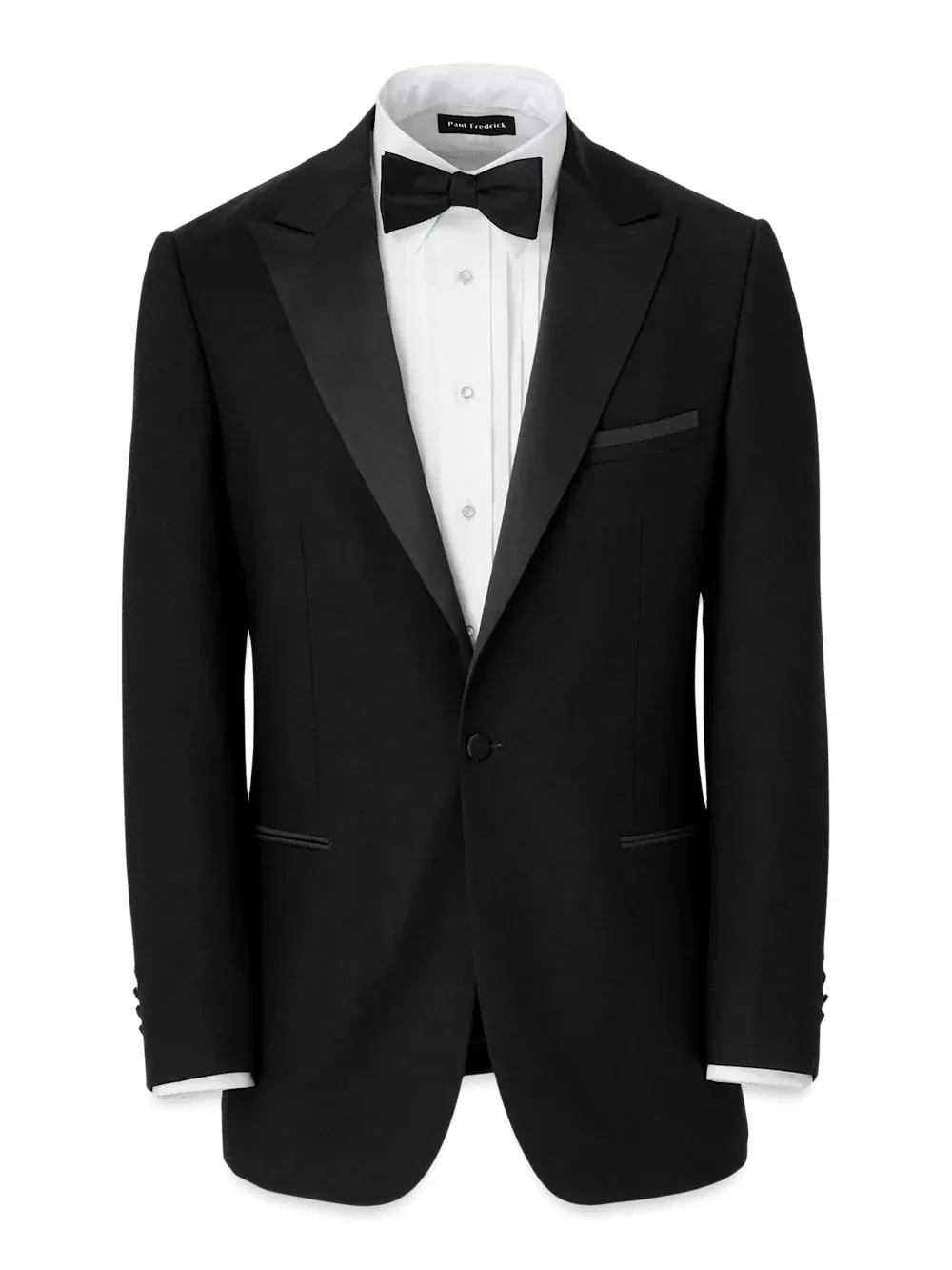 Mens Single Breasted Peak Lapel Tuxedo Jacket Black