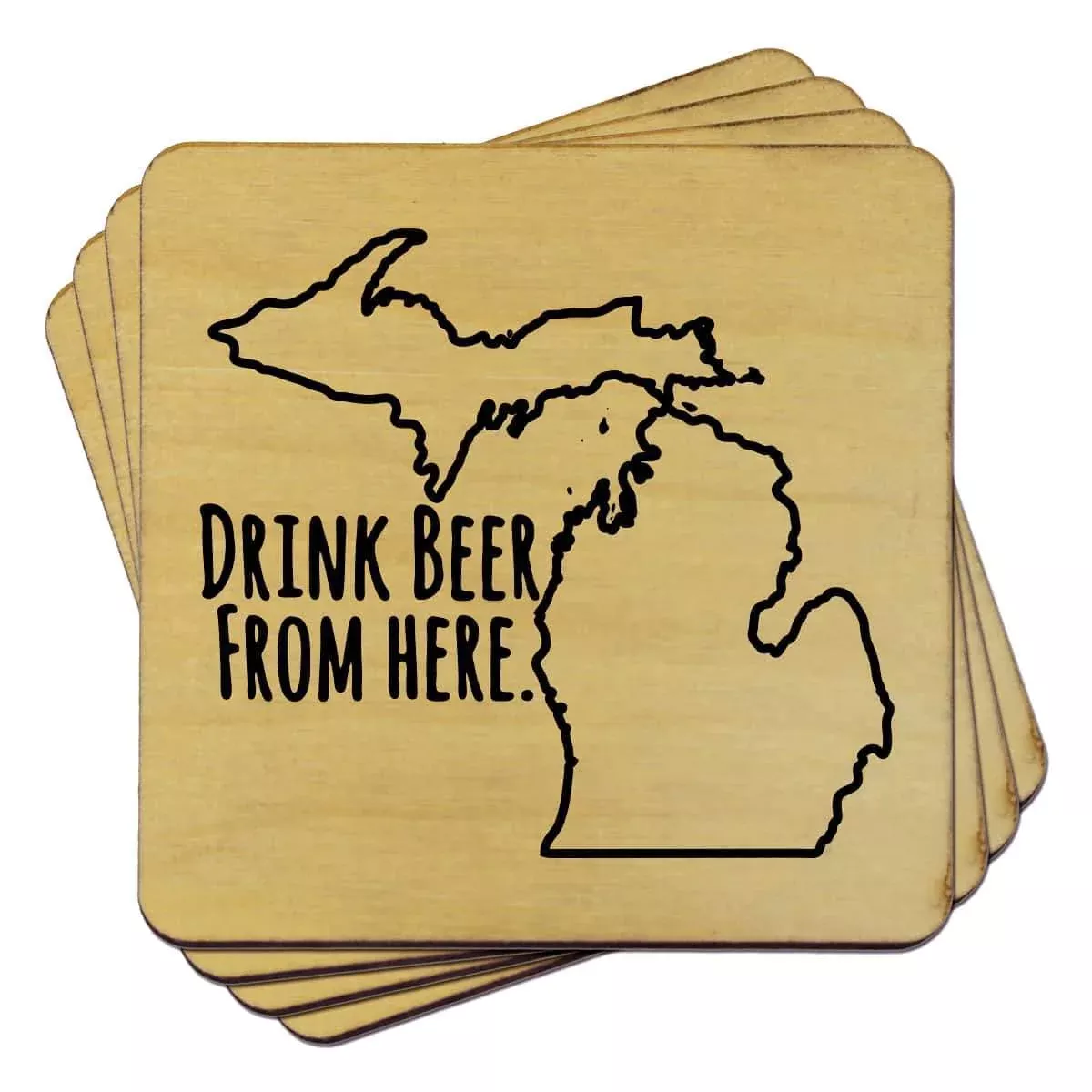 Michigan Drink Beer From Here Coasters