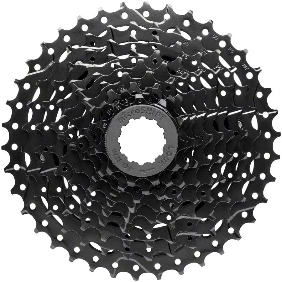 microSHIFT ADVENT Super Short Cassette - 9 Speed 11-38t Black ED Coated