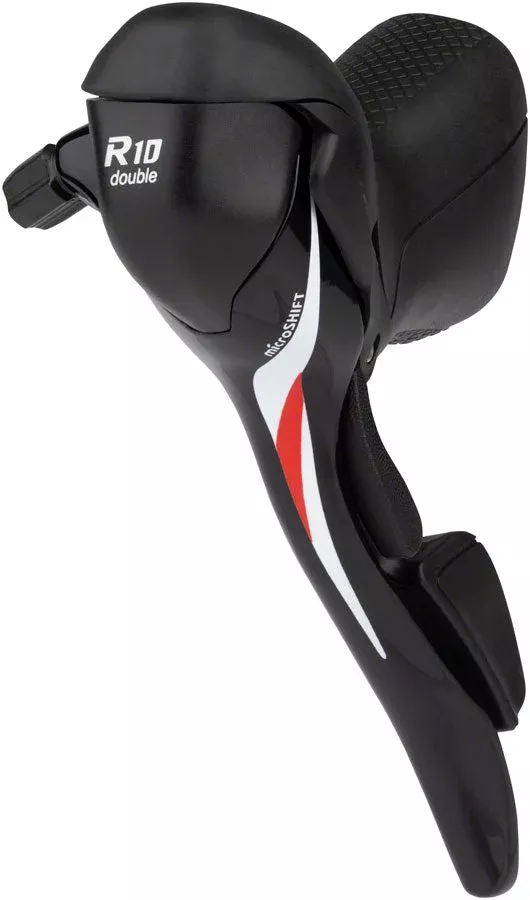 microSHIFT R10 Left Drop Bar Shift Lever - Double Shimano Compatible Black