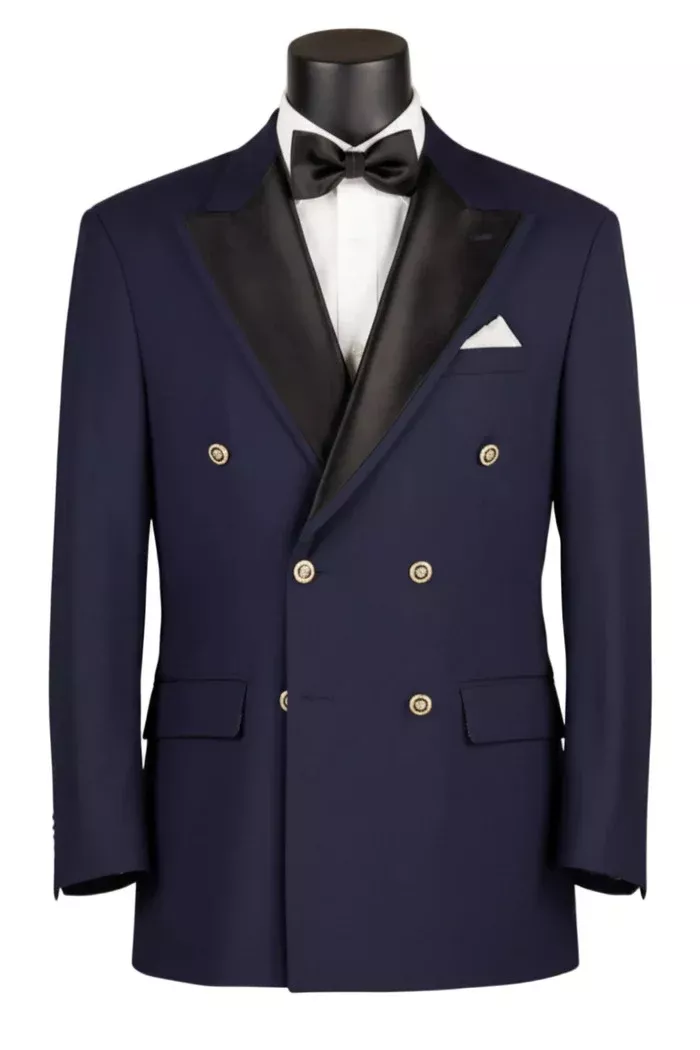 Midnight Navy Modern Fit Double-Breasted Tuxedo Blazer