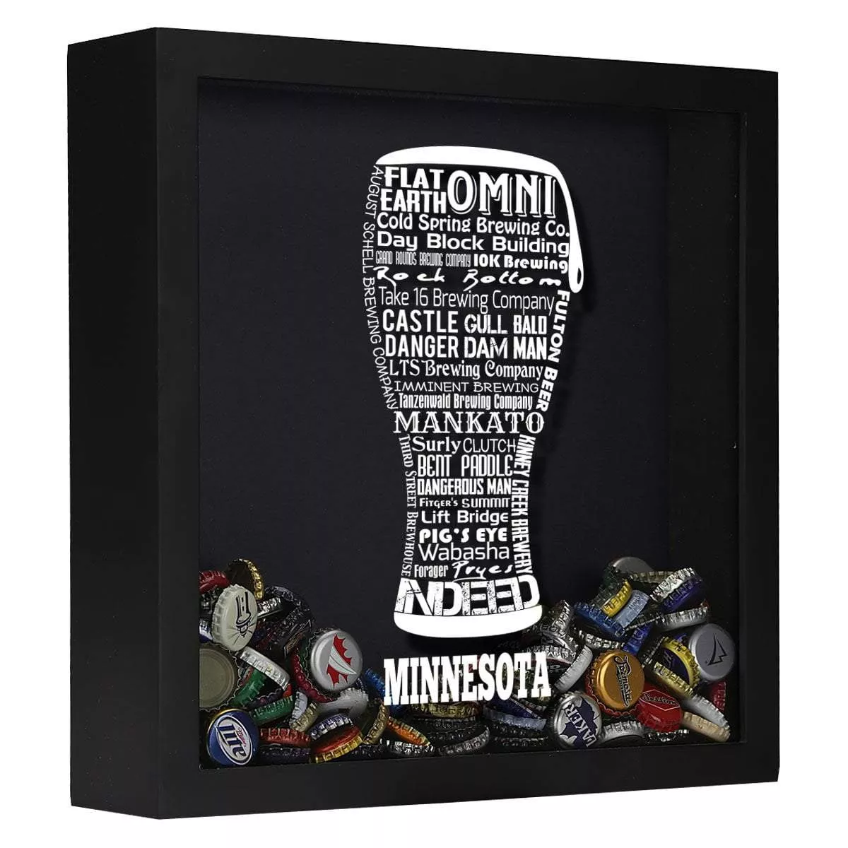 Minnesota Beer Typography Shadow Box