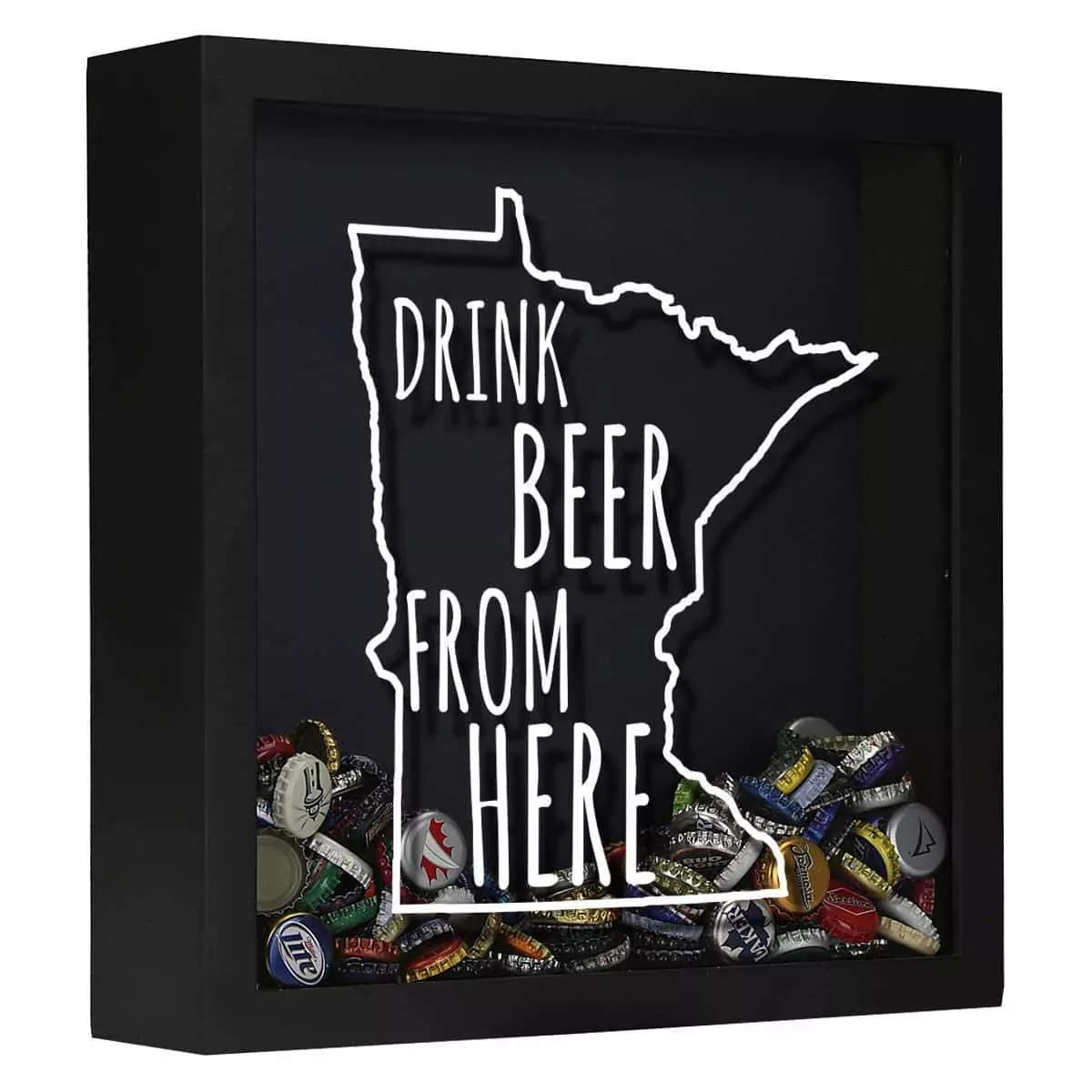 Minnesota Drink Beer From Here Beer Cap Shadow Box