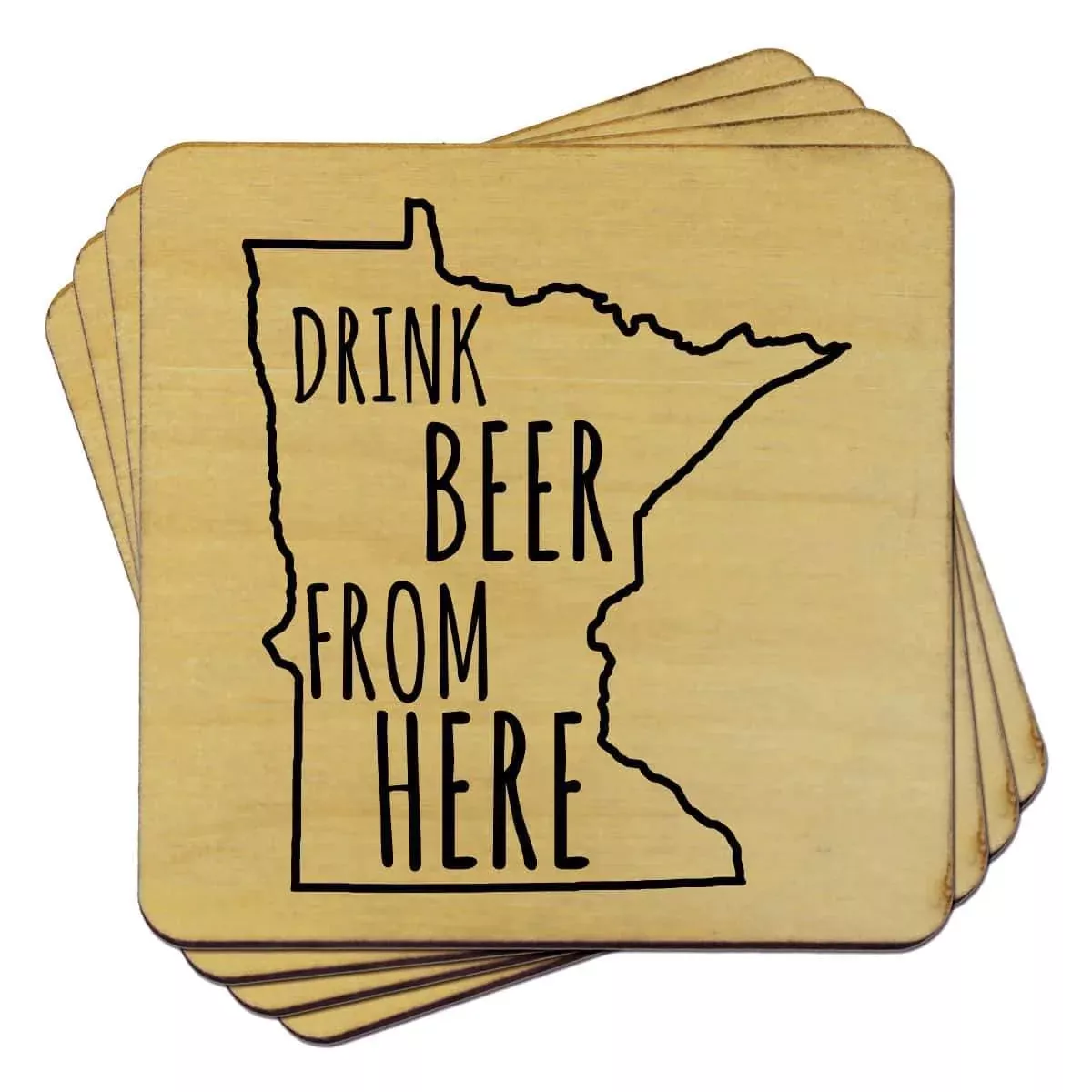 Minnesota Drink Beer From Here Coasters