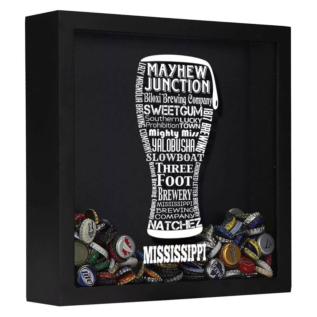 Mississippi Beer Typography Shadow Box
