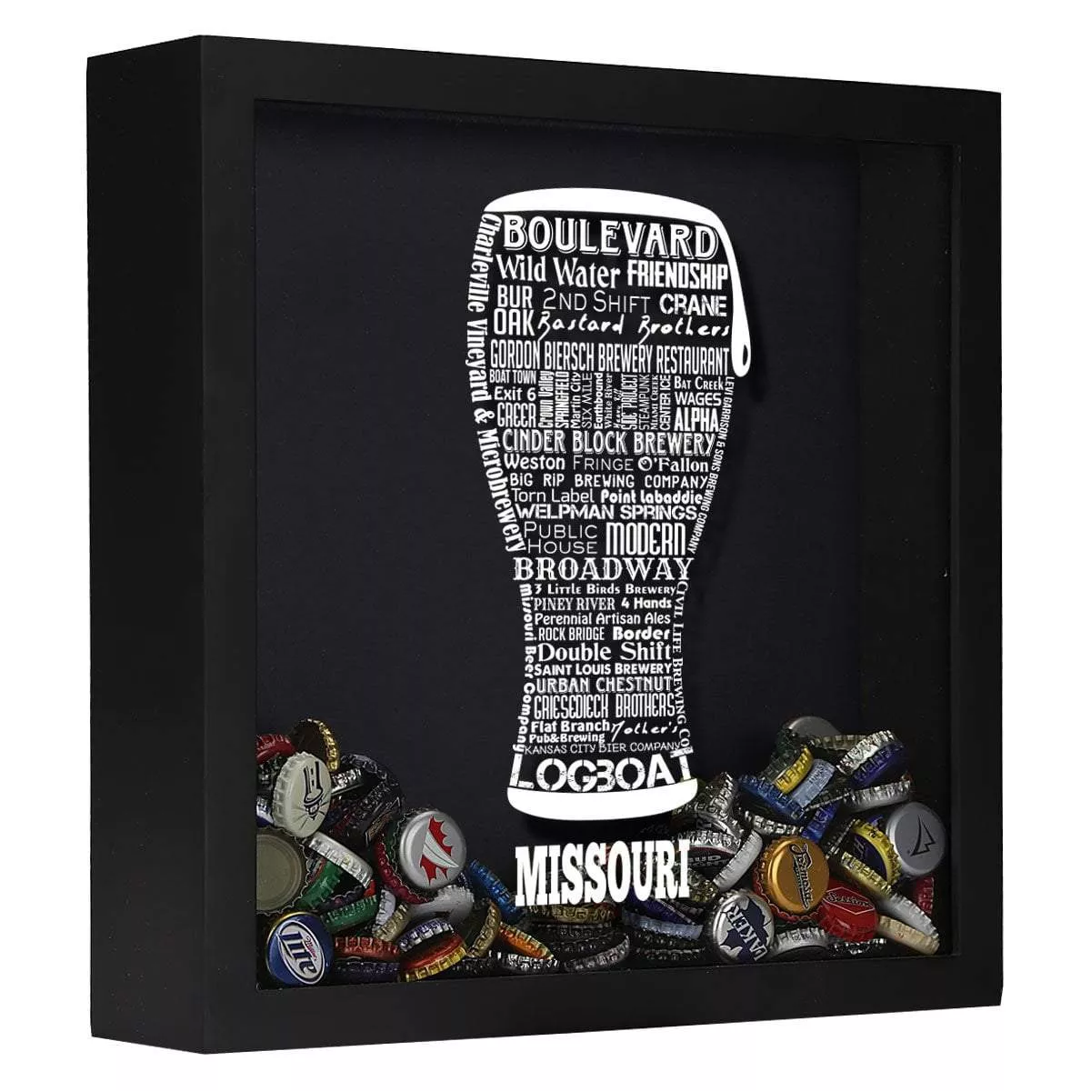 Missouri Beer Typography Shadow Box