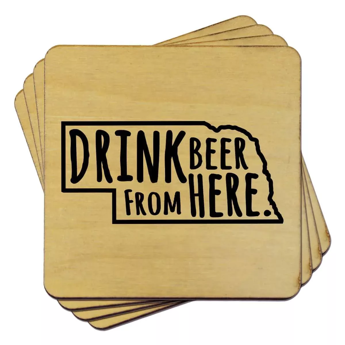 Nebraska Drink Beer From Here Coasters