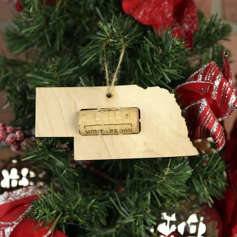 Nebraska Wine Cork Holder Ornaments