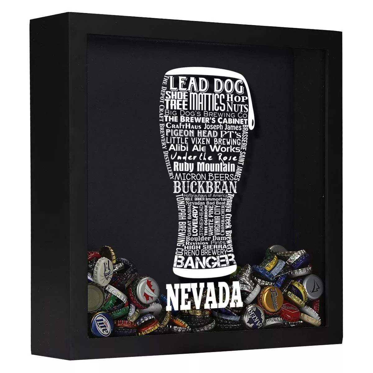 Nevada Beer Typography Shadow Box