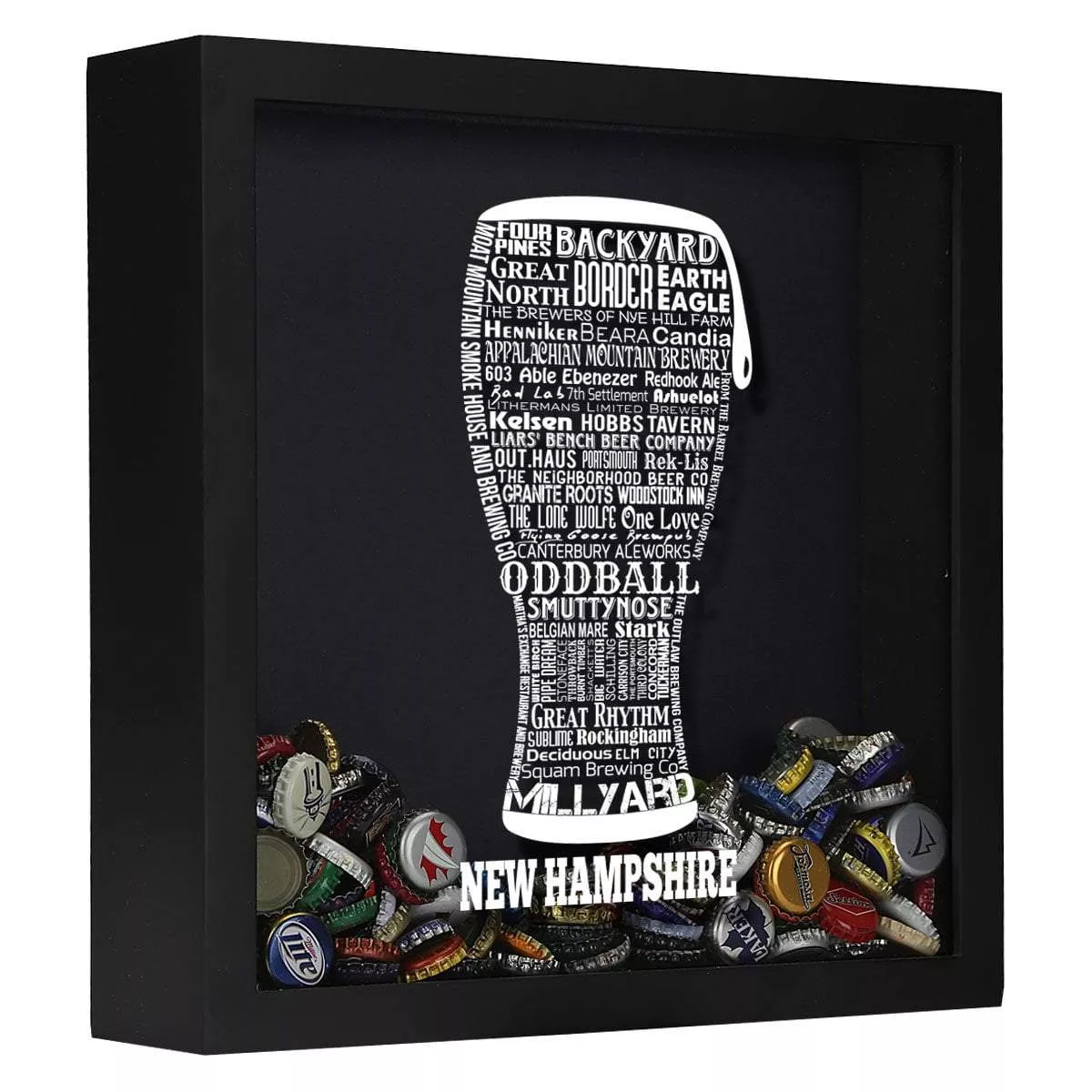 New Hampshire Beer Typography Shadow Box