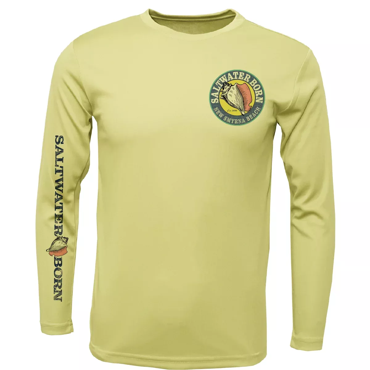 New Smyrna Beach, FL Logo Men's Long Sleeve UPF 50+ Dry-Fit Shirt