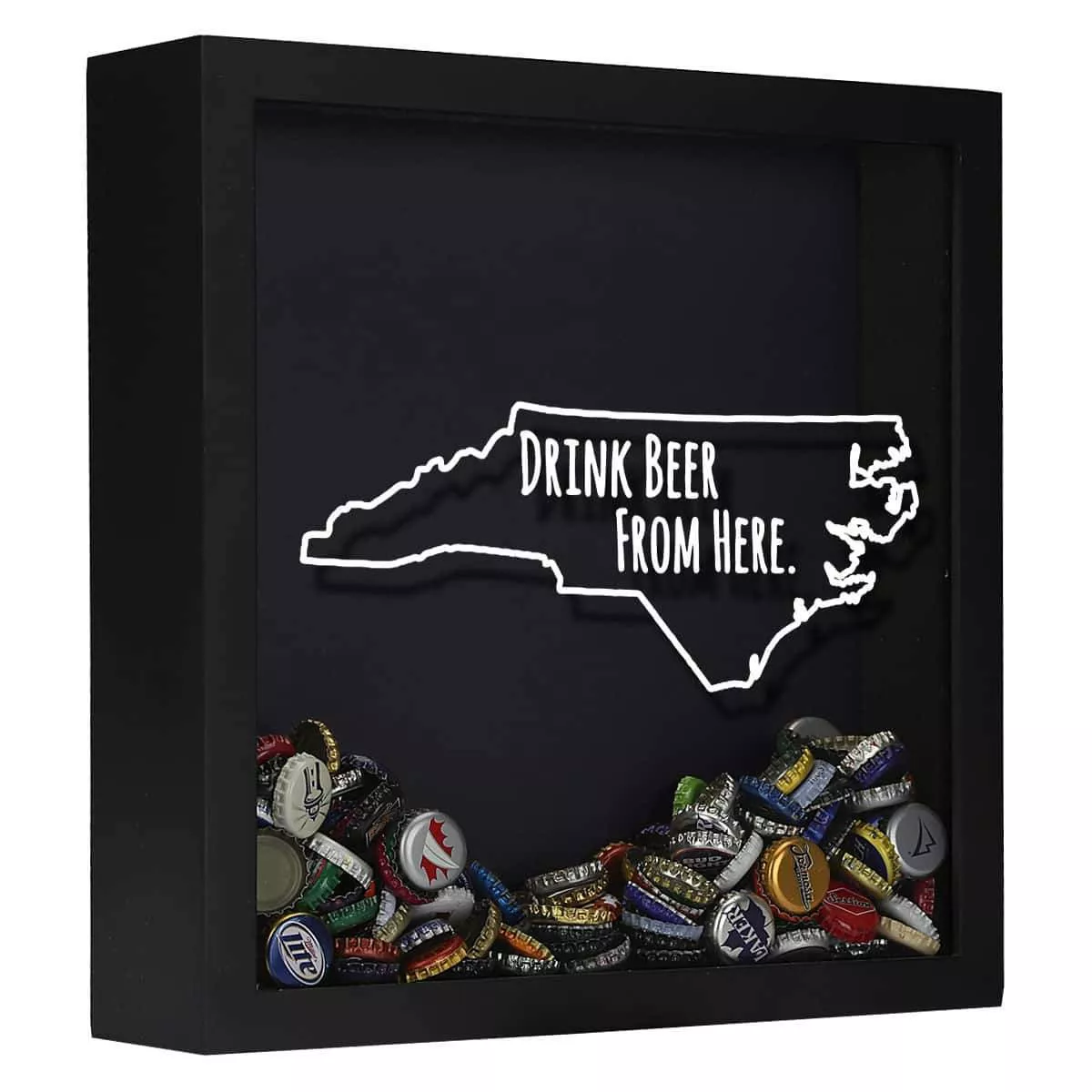 North Carolina Drink Beer From Here Beer Cap Shadow Box