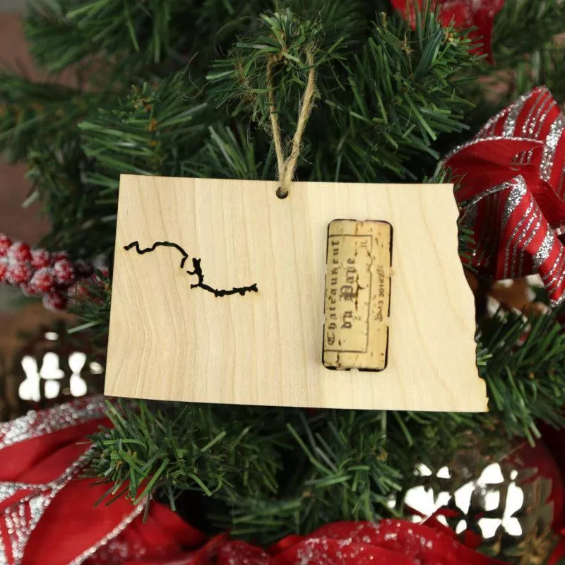 North Dakota Wine Cork Holder Ornaments