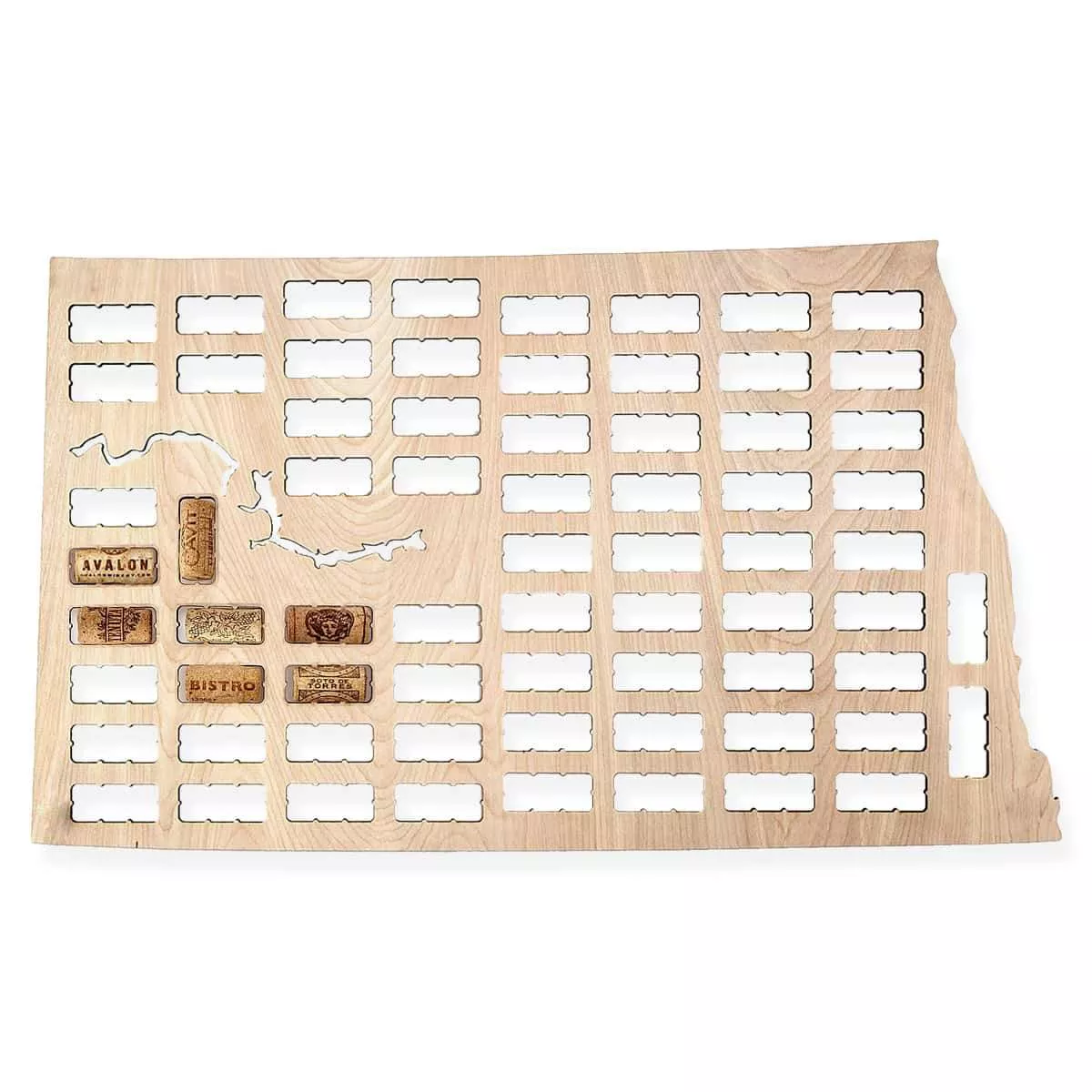 North Dakota Wine Cork Map