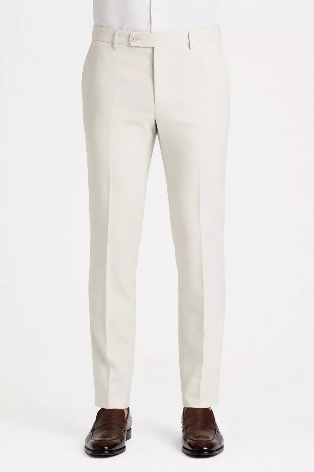 Offwhite Flat Front Wool Dress Pant 2560 by Tiglio Luxe