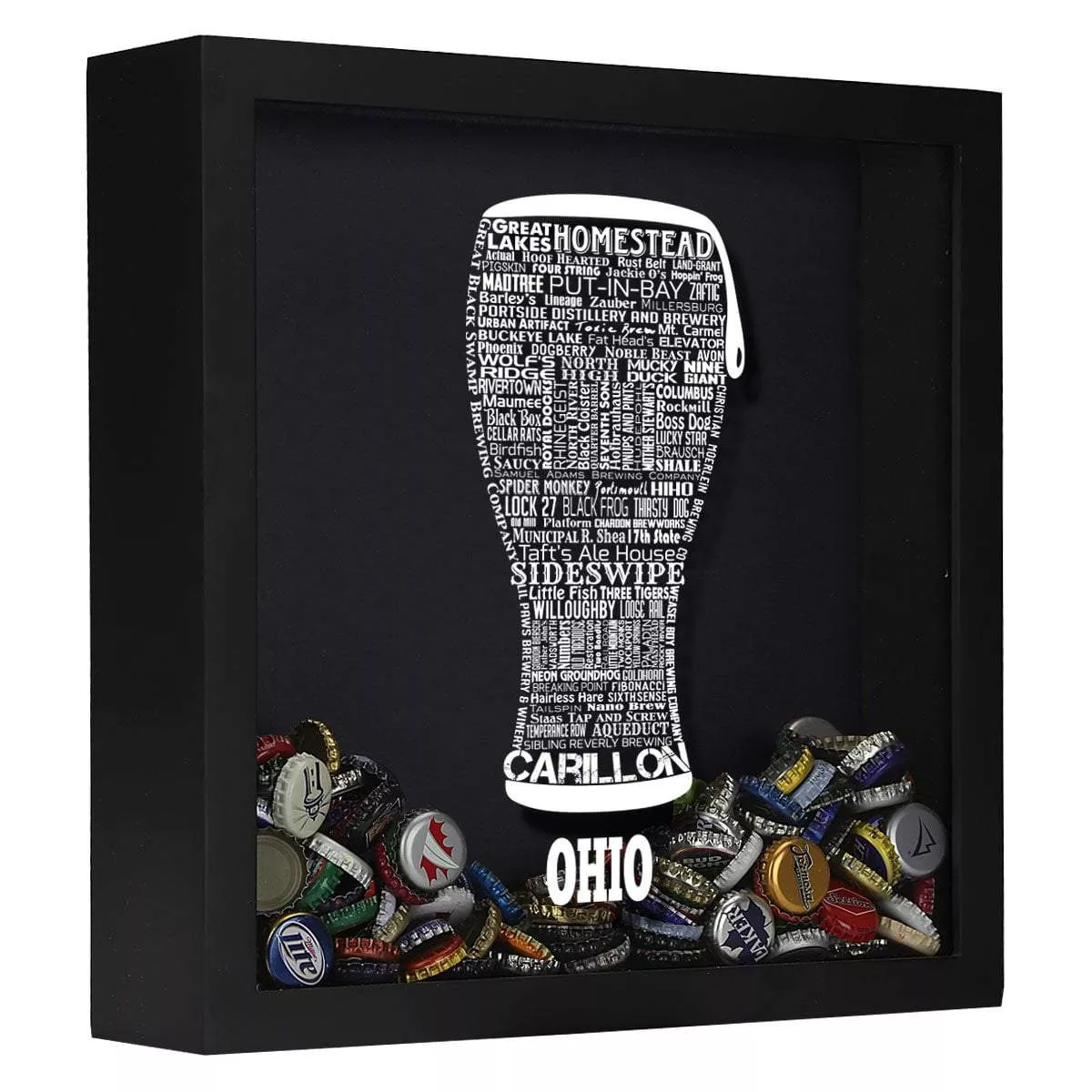 Ohio Beer Typography Shadow Box