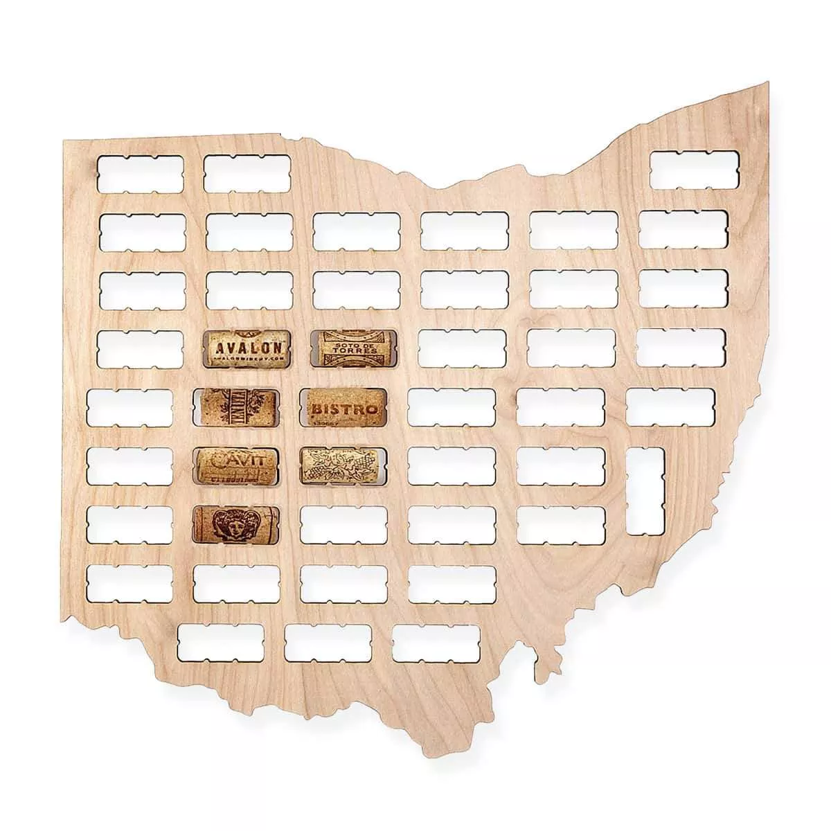 Ohio Wine Cork Map