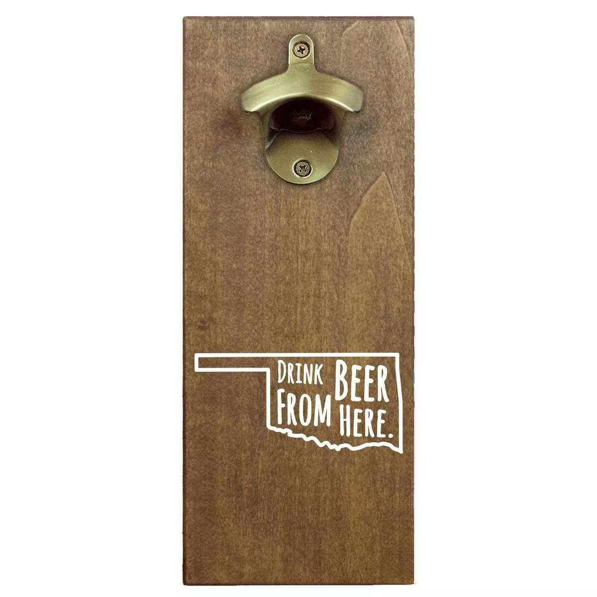 Oklahoma Drink Beer From Here Cap Catching Magnetic Bottle Opener