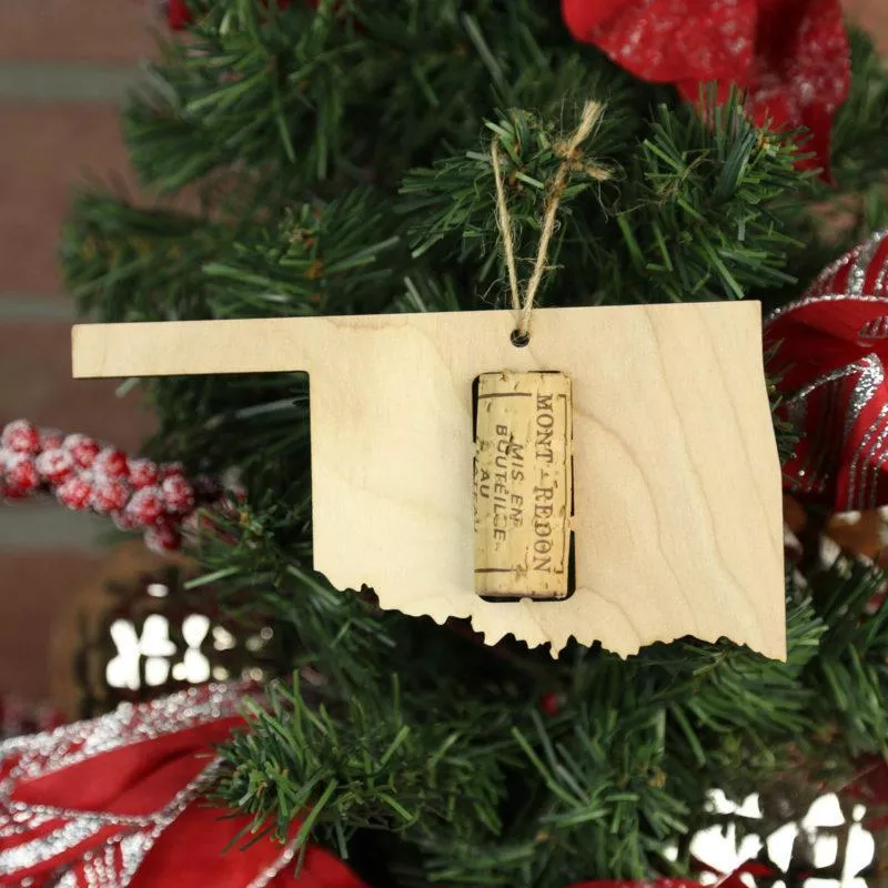 Oklahoma Wine Cork Holder Ornaments