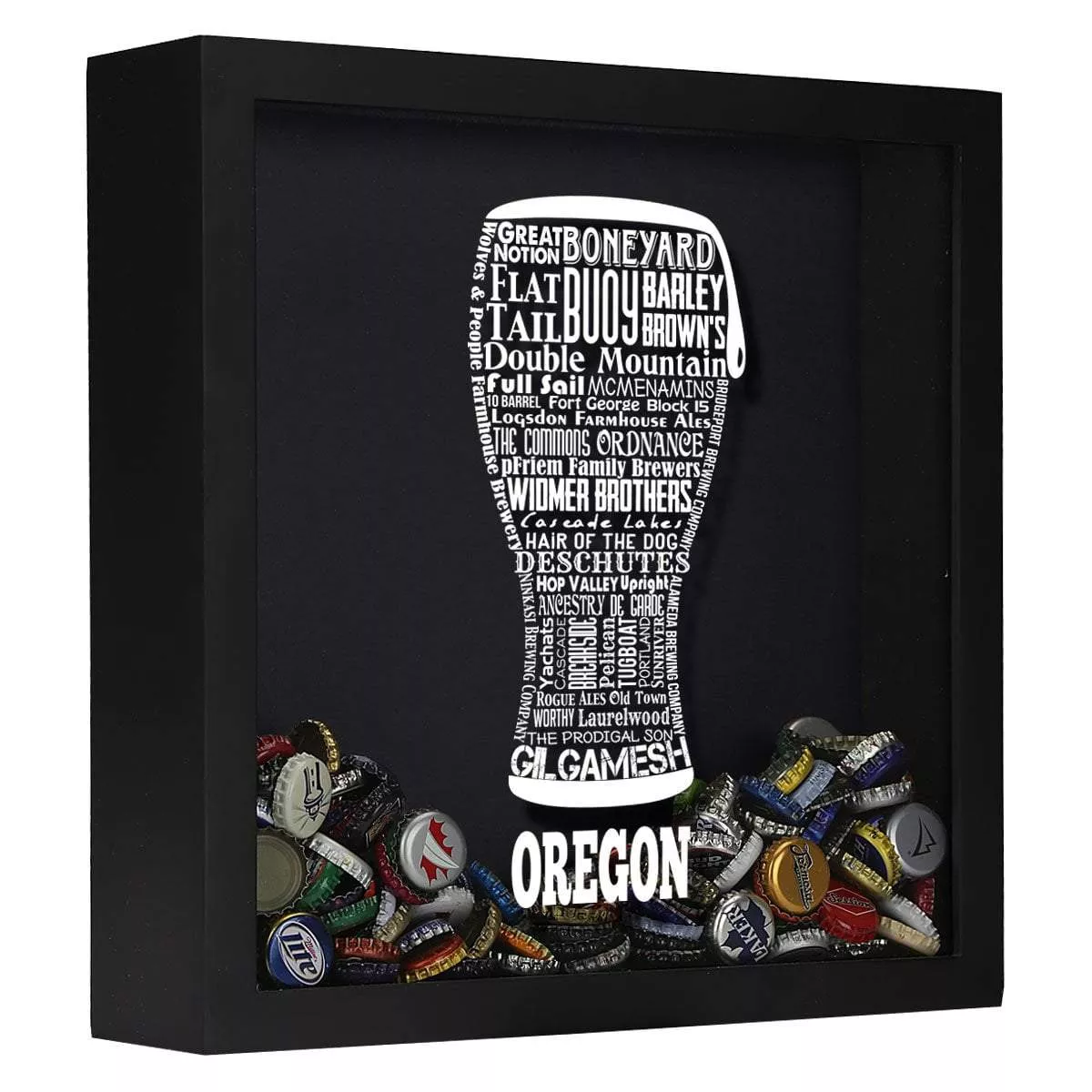 Oregon Beer Typography Shadow Box