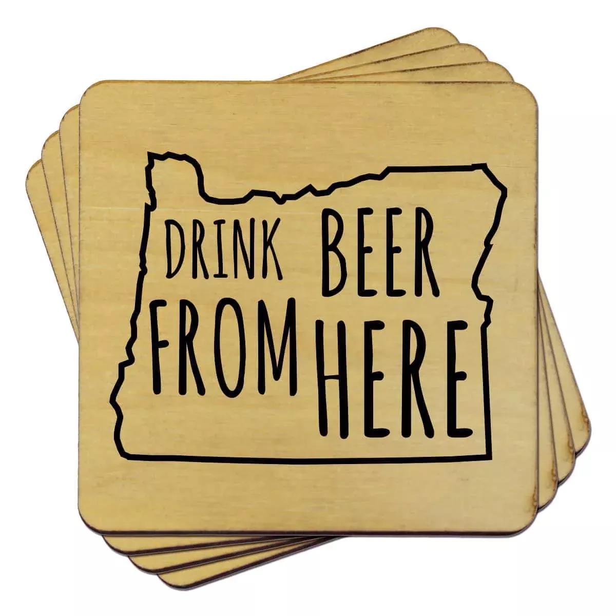 Oregon Drink Beer From Here Coasters