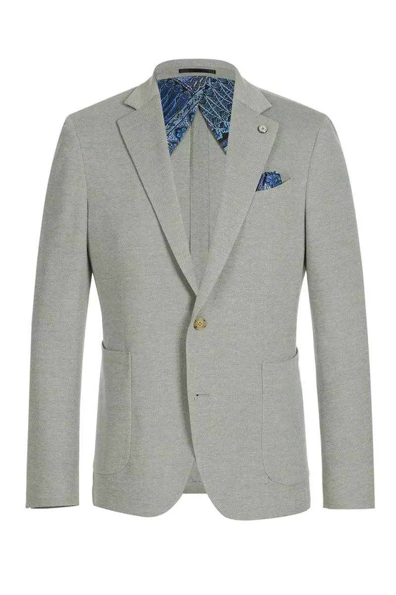 "Pelago Men's Slim-Fit Cotton Blazer - Light Grey"